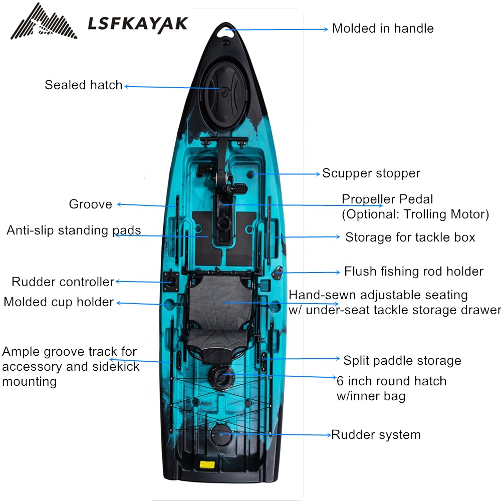 Mejor barco de pesca 2024 nuev - Fishing Kayak Pedal Drive reseña y precio