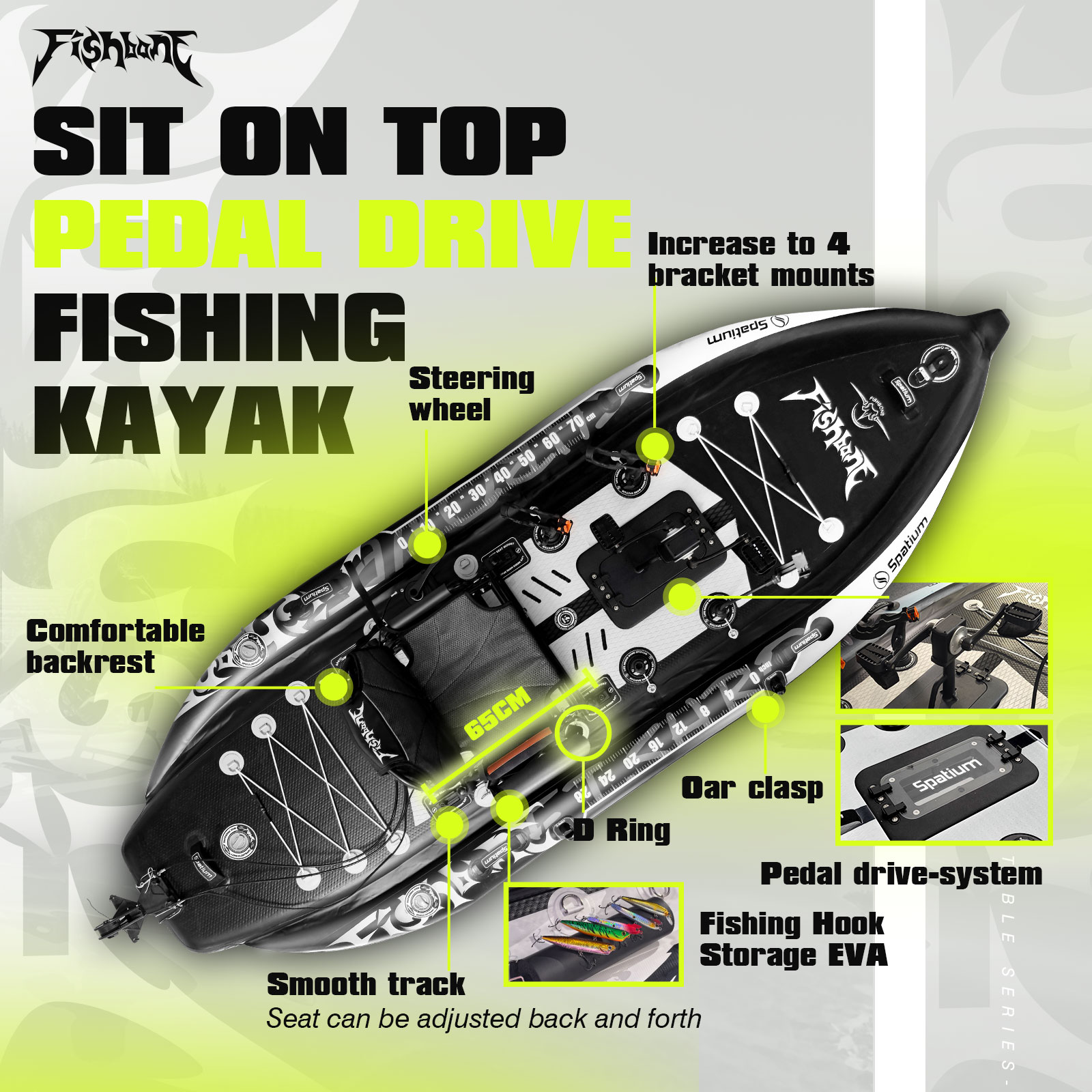Kayak de Pesca Spatium con Sis - Fishing Kayak Pedal Drive reseña y precio